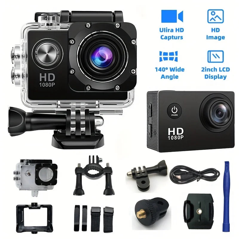 Ultra HD Action Camera – Waterproof 30M Mini Sport Cam with 2.0” Screen