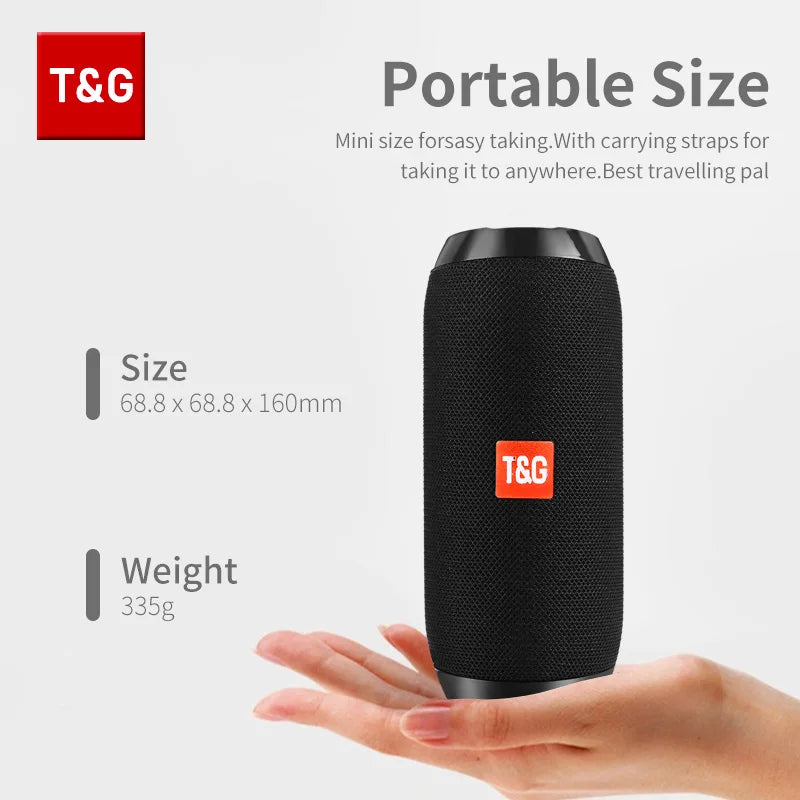T&G TG117 Portable Bluetooth Speaker – Waterproof Outdoor Stereo with TWS
