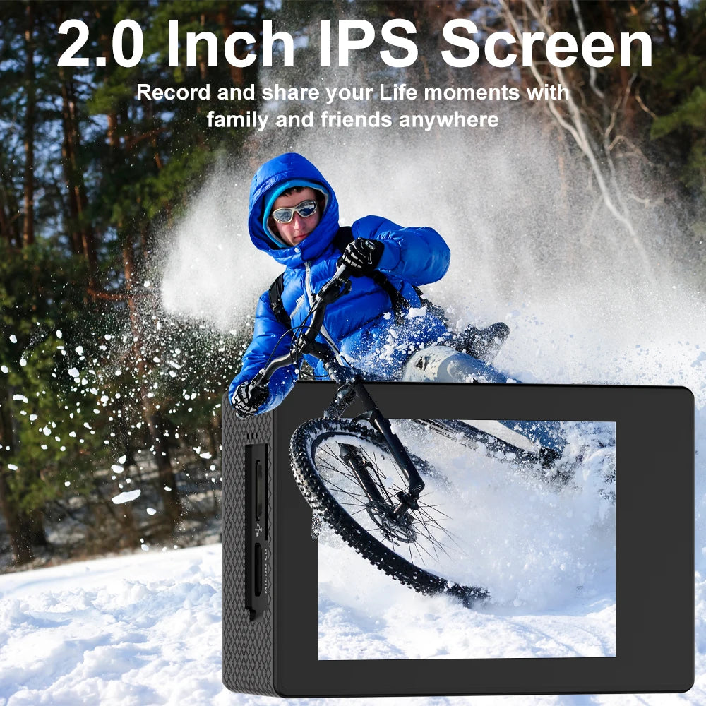 Ultra HD Action Camera – Waterproof 30M Mini Sport Cam with 2.0” Screen