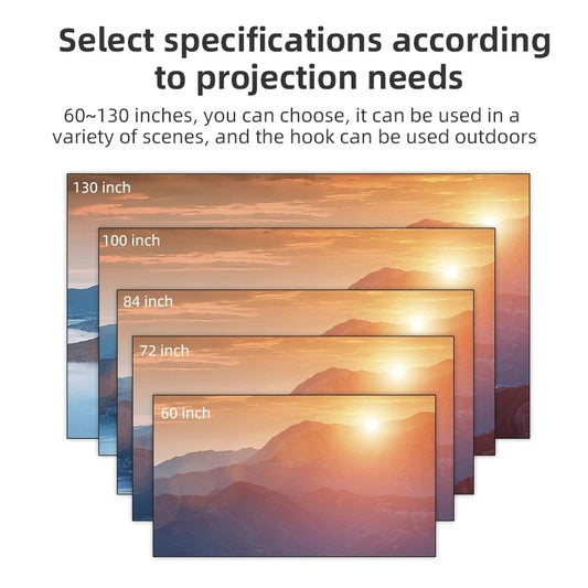Salange Projector Screen – White Grid Anti-Light Reflective Cloth (16:9)