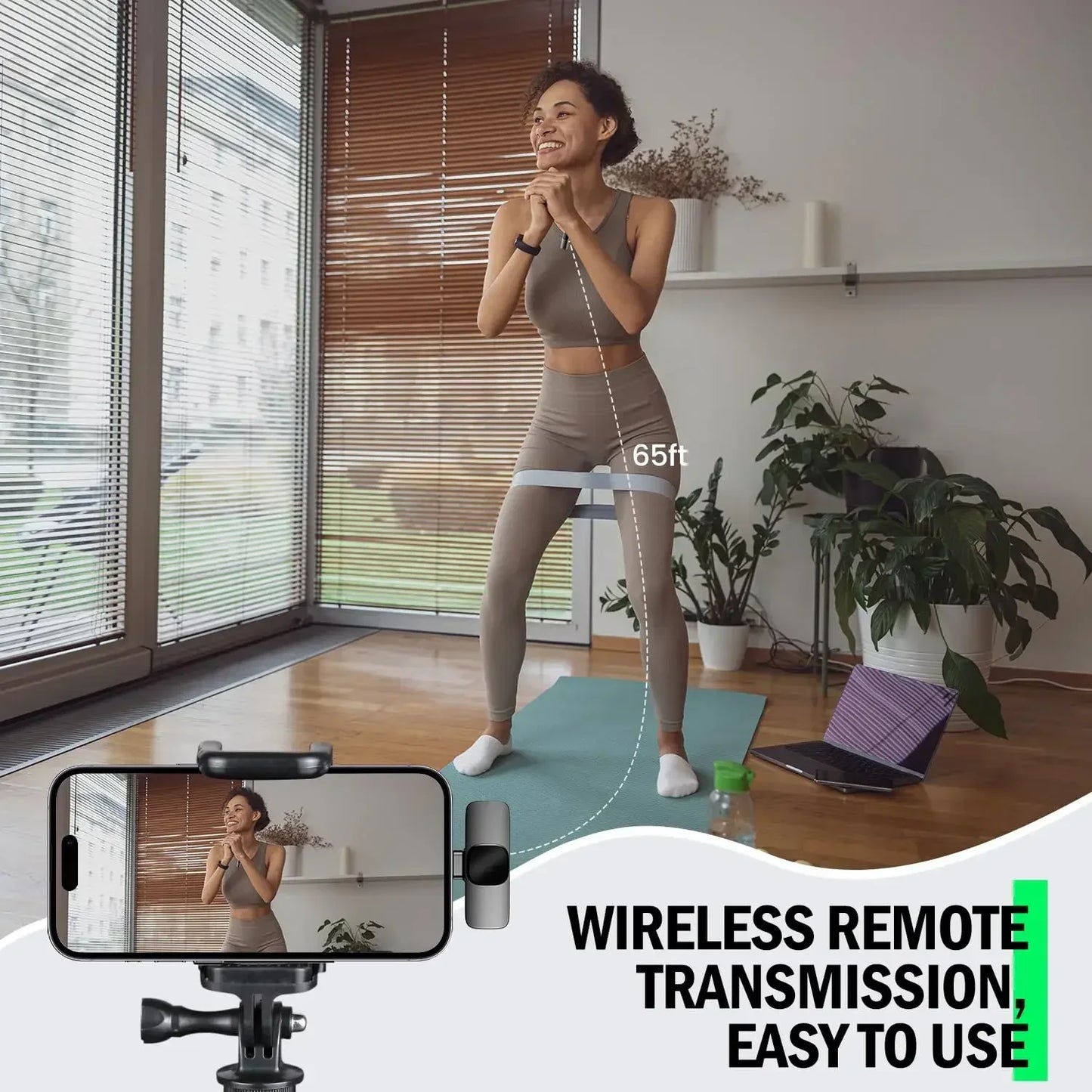 Two Wireless Lavalier Microphones – Mini Audio Recording Mic for iPhone & Android