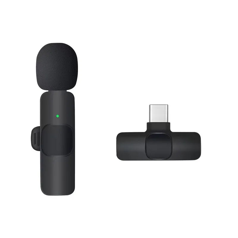 Two Wireless Lavalier Microphones – Mini Audio Recording Mic for iPhone & Android